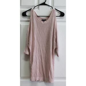Express Cold Shoulder Knit Top Dolman‎ Sleeve Pink Sweater XS